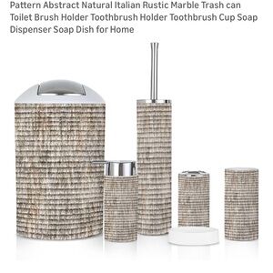 Rustic Marble Bathroom Accessory Set